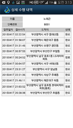 금일 수행실적보기 - 03
